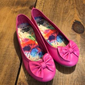 Faded Glory pink bow ballet flats size 3